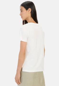 Damen Camel Active T-Shirts & Polos^T-Shirt mit V-Ausschnitt aus reiner Baumwolle