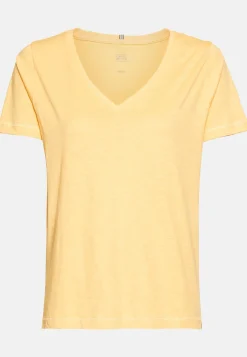 Damen Camel Active T-Shirts & Polos^T-Shirt mit V-Ausschnitt aus reiner Baumwolle