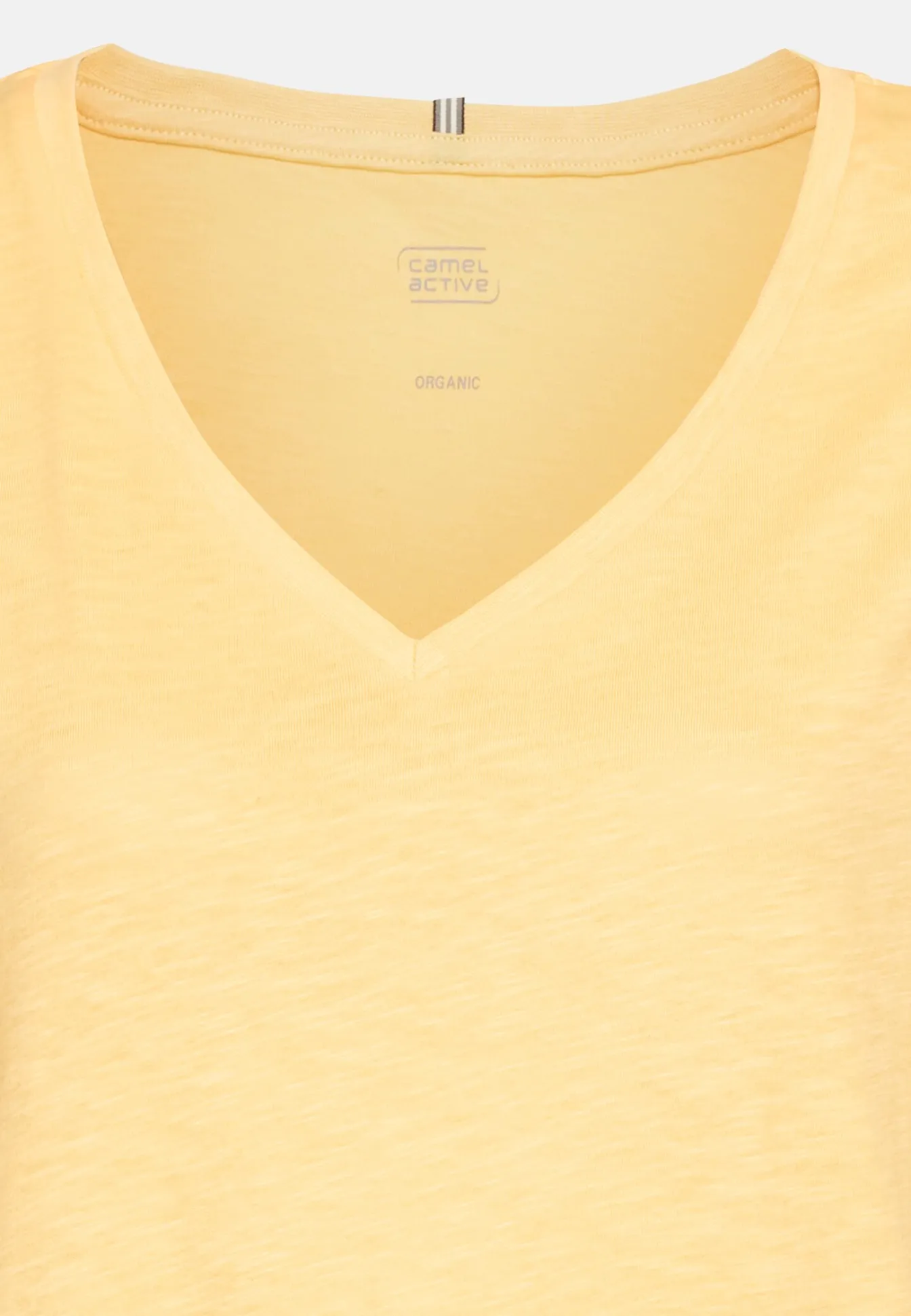 Damen Camel Active T-Shirts & Polos^T-Shirt mit V-Ausschnitt aus reiner Baumwolle