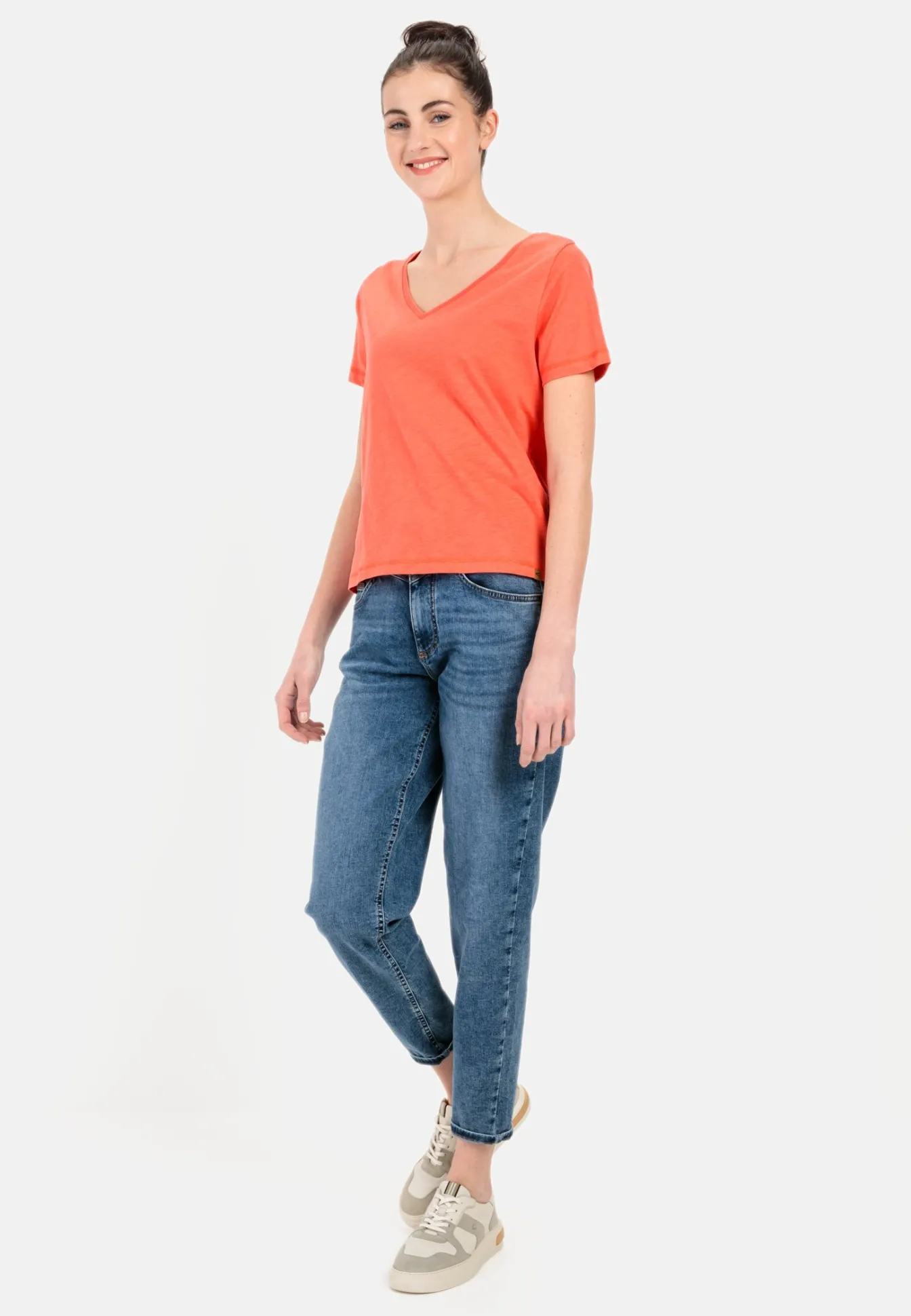 Damen Camel Active T-Shirts & Polos^V-Neck T-Shirt aus Organic Cotton