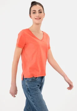 Damen Camel Active T-Shirts & Polos^V-Neck T-Shirt aus Organic Cotton
