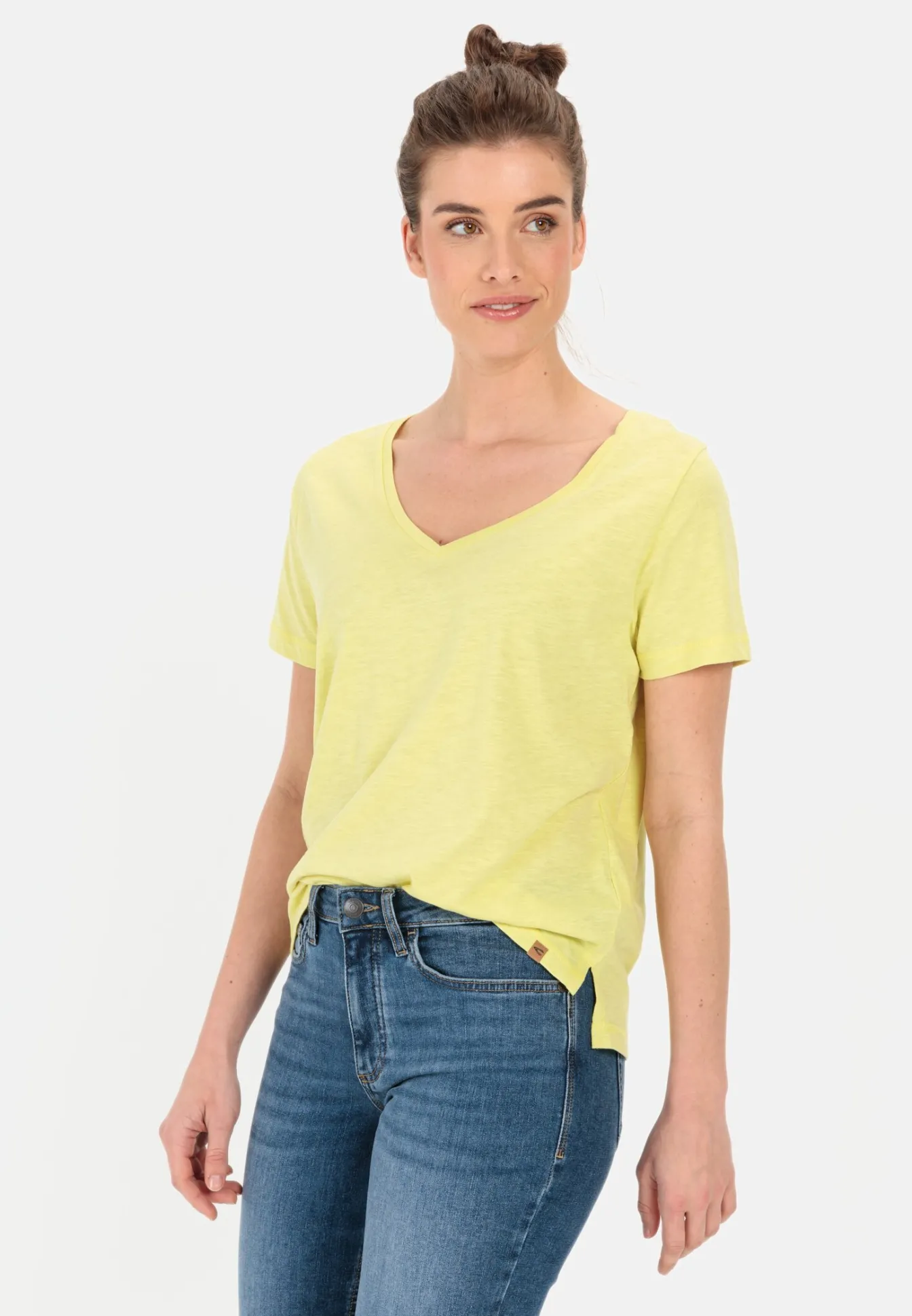 Damen Camel Active T-Shirts & Polos^V-Neck T-Shirt aus Organic Cotton