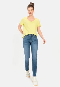 Damen Camel Active T-Shirts & Polos^V-Neck T-Shirt aus Organic Cotton