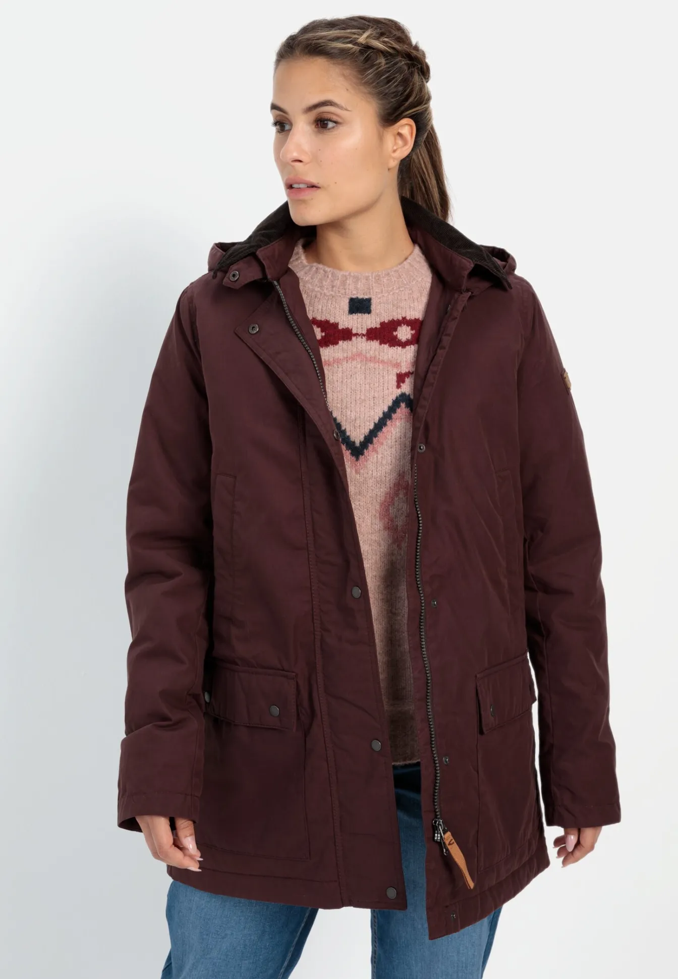 Damen Camel Active Jacken & Westen^Wachsjacke mit abnehmbarer Kapuze